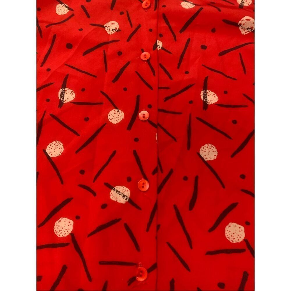 Patterned Button Down Vintage Blouse - image 3
